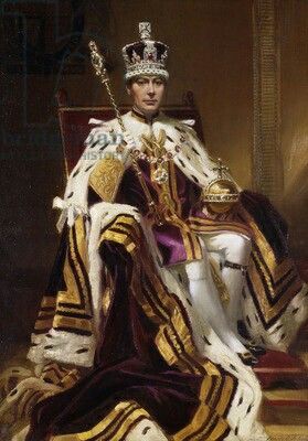 His Majesty King George VI in imperial robes with sceptre and orb in hand, with the Imperial State Crown English Monarchs, Coronation Robes, M King, King George Vi, King George V, English Royalty, Elisabeth Ii, Royal Life, Queen Of England