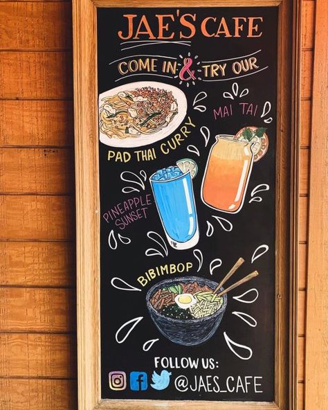 Jae’s Cafe Chalkboard Menu by Chalkin About Boston at Jae’s Café Menu Board Ideas Cafe, Menu Chalkboard Art, Chalk Menu Board, Cafe Chalkboard Ideas, Chalkboard Cafe, Chalkboard Cafe Menu Ideas, Chalkboard Menu Art, Cafe Standee Design, Chalkboard Menu Ideas