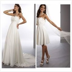 Chiffon Strapless Sheath 2 in 1 Wedding Dress with Convertible Skirt on AliExpress.com. $220.00 2 In 1 Wedding Dress, Convertible Wedding Dresses, Convertible Skirt, Detachable Wedding Dress, Big Wedding Dresses, Wedding Dresses Strapless, Jenny Packham, Wedding Dress Inspiration, Types Of Dresses