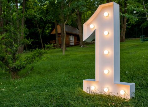 Floor Number Signage, Number Signage, Light Up Balloons, Balloon Frame, Frame 3d, Led Decoration, Anniversary Party Decorations, Anniversary Party, Anniversary Parties