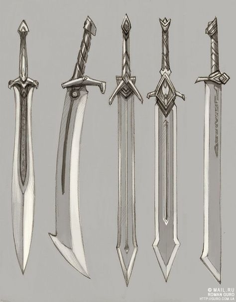 Swords Concept Art, Fantasy Swords Concept Art, Swords Art, Fantasy Swords, Types Of Swords, Výtvarné Reference, Cool Swords, Fantasy Armor, Arte Fantasy