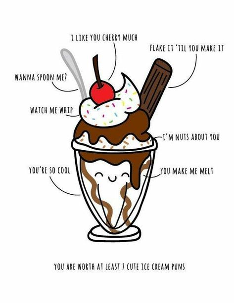 Funny Puns For Boyfriend, Puns For Boyfriend, Ice Cream Puns, Funny Girlfriend, Birthday Balloons Pictures, Funny Boyfriend, Boyfriend Ideas, Funny Baby Gifts, Birthday Quotes For Daughter