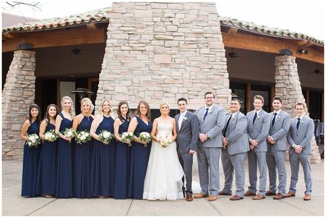 Wedding Usher Attire, Navy Blue And Grey Wedding, Groomsmen Attire Grey, Pantone Navy, Gray Wedding Party, Dark Blue Bridesmaid Dresses, Blue Groom, Blue Groomsmen, Dark Blue Wedding