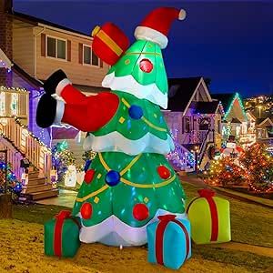 Inflatable Christmas Yard Decorations, Outdoor Christmas Decorations, Inflatable Santa Claus Christmas Tree Built-in LED Light for Inflatable Party Outdoor/Indoor/House/Yard Decor Christmas Yard Decorations Outdoor, Christmas Blow Up, Outdoor Christmas Decorations Yard, Inflatable Christmas Tree, Inflatable Christmas Decorations Outdoor, Inflatable Christmas Decorations, Inflatable Santa, House Yard, Christmas Tree And Santa