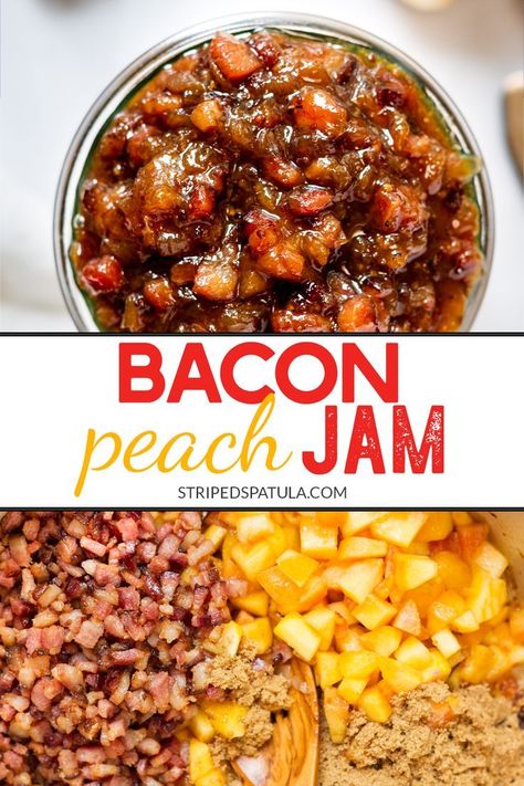 Peach Bacon Jam Recipe, Jams For Burgers, Peach Bacon Jam, Bacon Jam Uses, Recipes With Peach Jam, Jam For Burgers, Burger Jam, Canning Jams, Bacon Jam Recipe