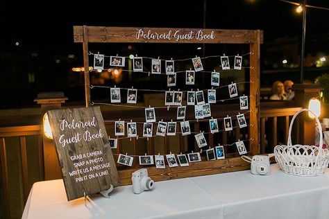 Wedding Picture Station, Polaroid Board Wedding, Polaroid Wall Wedding, Photobooth Ideas Wedding, Wedding Polaroid Station, Photo Booth Polaroid, Polaroid Table, Polaroid Station, Diy Polaroid