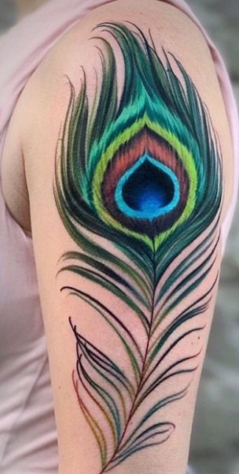 More Pankh Tattoo, Flute With Peacock Feather, Peacock Feather Tattoo Meaning, White Feather Tattoos, Tattoo Plume, Infinity Arrow Tattoo, Feather Tattoo Black, Feather Tattoo Arm, Peacock Tattoos