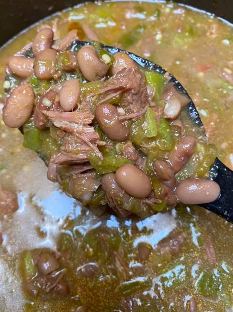 Pinto Beans Green Chili Beef, Pinto Bean Green Chile, Slow Cooker Pinto Beans Green Chili And Beef, Slow Cooker Pinto Beans, Green Chili Soup, Mexican Pinto Beans, Pinto Bean Recipes, Poblano Pepper, Canned Green Chilies