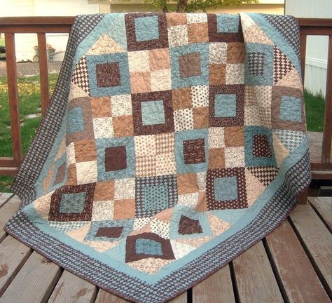 Quilts Brown Quilts, Quilting Business, Quilted Top, Man Quilt, Pretty Quilt, Handmade Throws, Boy Quilts, Scrappy Quilts, Quilting Tips