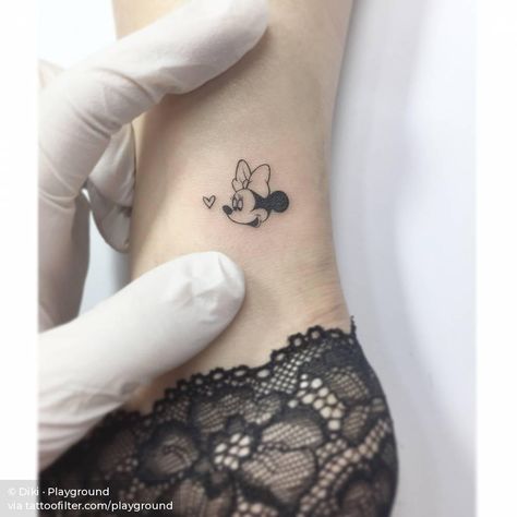 Small Minnie Mouse tattoo on the ankle. Bonnie Tattoo, Minnie Mouse Tattoo, Mini Tattoos For Women, Tiny Disney Tattoo, Mickey And Minnie Tattoos, Minnie Tattoo, Mickey Tattoo, Mouse Tattoo, Mickey Mouse Tattoo