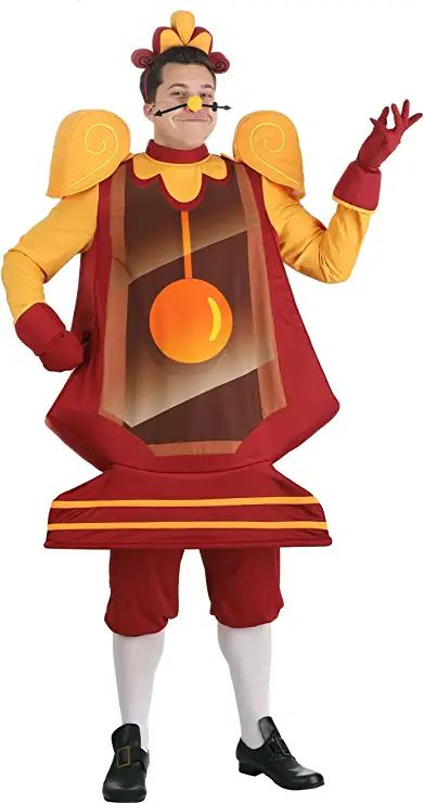 Amazon.com: Disney's Beauty and The Beast Cogsworth Costume Adult Large Brown : Clothing, Shoes & Jewelry Cogsworth Costume, Beauty And The Beast Cogsworth, Beast Costume, Enchanted Castle, Brown Gloves, Disney Men, Pendulum Clock, Enchanted Rose, Plastic Headband