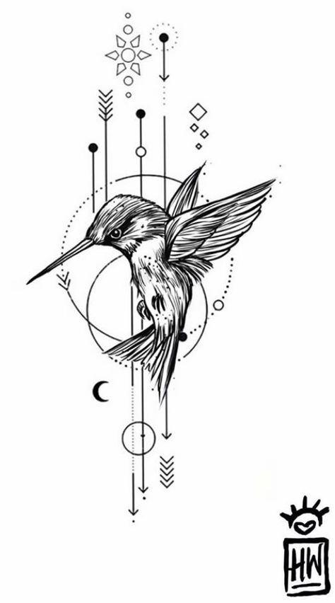 Hummingbird Tattoo Black, Hummingbird Flower Tattoos, Final Fantasy Tattoo, Grandparents Tattoo, Feminine Shoulder Tattoos, Cousin Tattoos, Tatuagem Masculina Pequena, Petit Tattoo, Rune Tattoo