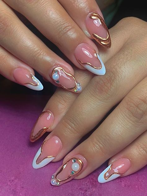 Nails Con Relieve, Elegant Touch Nails, Fancy Nails Designs, Simple Gel Nails, Casual Nails, Carpet Looks, Almond Acrylic Nails, Acrylic Nails Coffin Short, Uñas Acrilicas