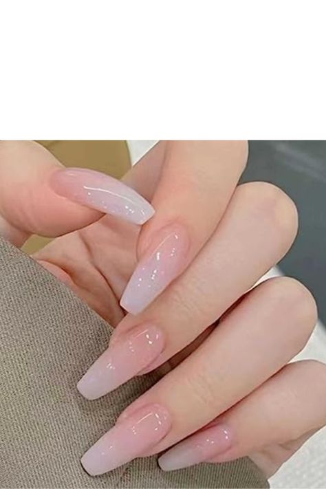 Hkanlre Coffin Press on Nails Ballerina Long Fake Nails Acrylic Full Cover Gradient False Nails for Women and Girls Ballet Nails, Nagel Tips, Nail Type, Coffin Press On Nails, Jelly Nails, Girls Nails, Nailed It, Stick On Nails, Manicure Y Pedicure