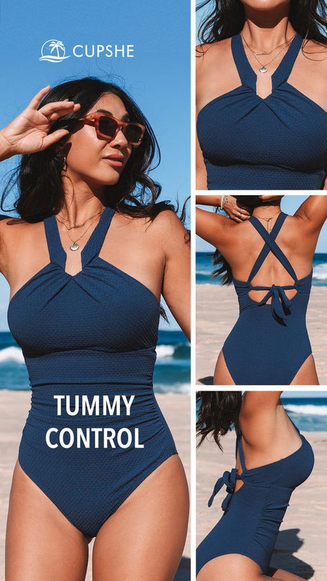 Sculpt your silhouette with Cupshe tummy control swimwear! #tummycontrol #beach #travel Cupshe Outfits, Beach Glamour, Swimming Clothes, Beachwear Collection, Swimsuits Outfits, Perfect Swimsuit, Swim Fashion, Beach Travel, Beach Babe