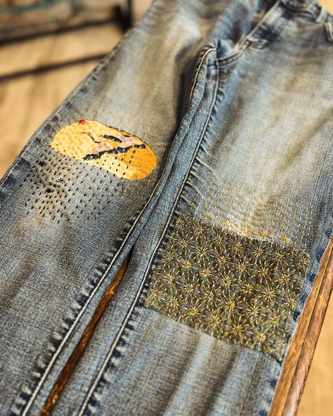 You know that your favorite pair of jeans needs the Sashiko magic touch🪡🧵 Bring you favorite pair of jeans (or any other item that needs some ❤️) and join the class on Saturday May 11 to learn how to mend them. This kind of Japanese embroidery is meditative and fun while at the same time adding years to those jeans you love 💕 It’s practical and it looks cool. Learn the basics in the class and go home and look at your denim with imagination. #bozemanclass #bozeman #montanamakers #sashikodeni... Mending Denim, Mending Jeans, Japanese Embroidery, The Class, May 11, The Basics, Bring It On, Embroidery, Quick Saves