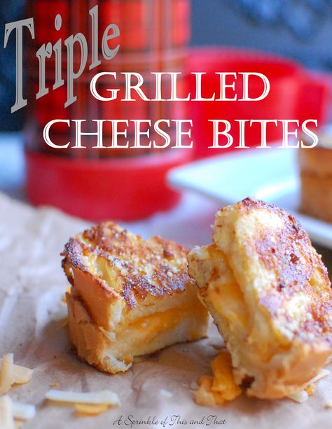 A blog specializing in easy recipes Grilled Cheese Bites, Grilled Cheese Bar, Appetizer Buffet, Appetizer Sandwiches, Smoked Cheese, Wonderful Wednesday, Tailgating Recipes, Cheese Bites, Cheese Appetizers