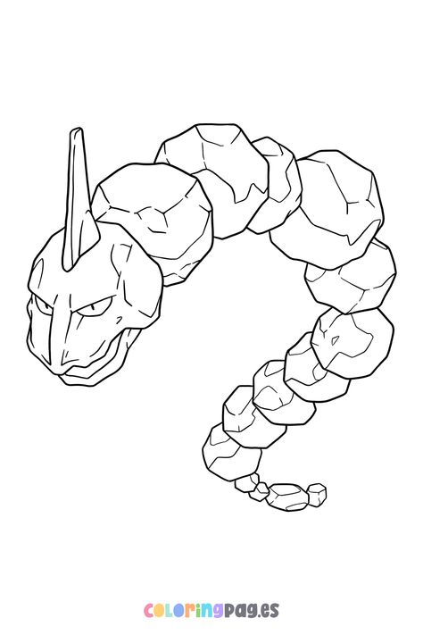 Discover fun and creative ways to engage your kids with our free Onix coloring page, perfect for all Pokémon fans! Pokemon Drawings Sketches Fan Art, Onix Pokemon, Pokemon Drawing, Color By Number Printable, Pokemon Sketch, Pokemon Tattoo, Laser Ideas, Pokemon Coloring Pages, Pokemon Coloring