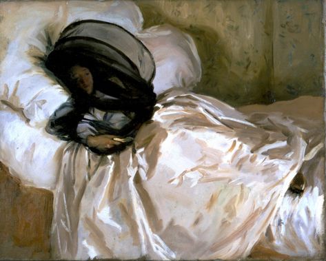 The Art of John Singer Sargent in the White House - Photo 1 - White House Historical Association Google Art Project, Sleepy Girl, Sleeping Women, John Everett Millais, Living In London, John Singer Sargent, Mosquito Net, Oil Painting Reproductions, Painting Reproductions