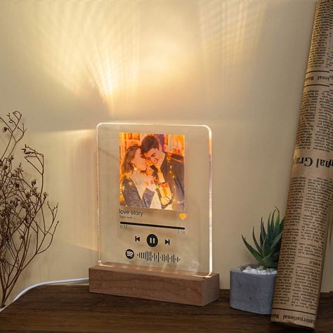 Acrylic Music Plaque, Music Plaque, Spotify Code, Mood Lamps, 1 Year Anniversary Gifts, Acrylic Display Stands, Acrylic Plaque, Personalized Acrylic, Photo Engraving