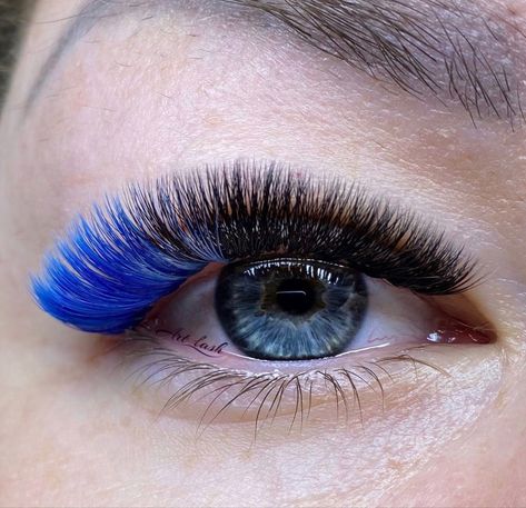 Lashes With Blue, Blue Lash Extensions, Black And Blue Lash Extensions, Lash Extensions With Blue, Light Blue Lash Extensions, Perfect Eyelashes, Lash Extensions Styles, Eyelash Extentions, Brow Lash