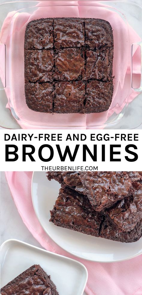 Fudgy Brownies Recipe, Cheesy Breakfast, Egg Free Desserts, Dairy Free Baking, Dairy Free Brownies, Fudgy Brownie Recipe, Gluten Free Egg Free, Egg Free Recipes, Gluten Free Brownies