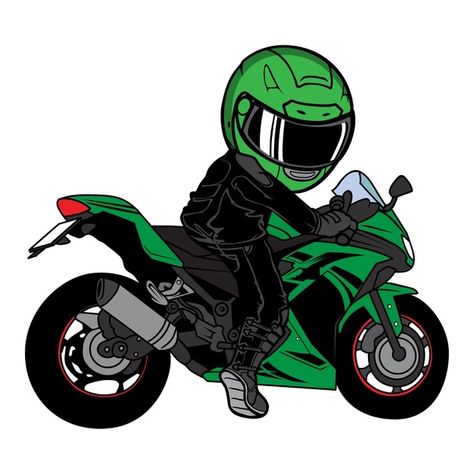 Man ride sport motorcycle biker cartoon ... | Premium Vector #Freepik #vector #sports #character #cartoon #motorcycle Chibi Motorcycle, Bike Cartoon Images, Biker Cartoon, Cartoon Motorbike, Kawasaki 600, Couple Riding Motorcycle Cartoon, Cartoon Motorcycle, Bearded Skull Tattoo, Motorbike Illustration