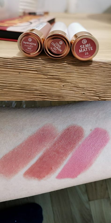 New range lipstick essence cosmetics #lipstick #swatches Essence Lipstick Swatches, Essence Lipstick, Eyeshadow Styles, Eyeliner Techniques, Drugstore Lips, Embrace Natural Beauty, Beginners Eye Makeup, Makeup Brushes Guide, Creamy Lipstick