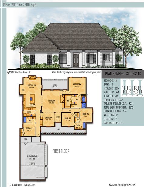 $700.00 House Plan 9 sets Acadian Cottage, Garage With Storage, Master Suite Bedroom, Bedroom Porch, Walk In Closets, Pch Sweepstakes, Porch Flooring, Craftsman Style House Plans, Keeping Room