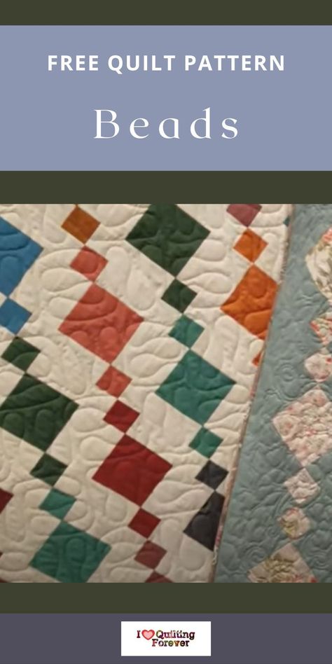 Cascading Diamonds Quilt Pattern, Beads Quilt Pattern, Brickyard Quilt Pattern Free, Beads Quilt Pattern Free, Bead Quilt Pattern, Beads Quilt, Pop Beads, Beaded Curtains, Quilt Border