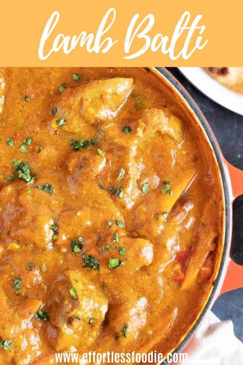 An easy lamb balti recipe where marinated lamb is cooked with vegetables & spices in a fragrant tomato-based sauce. Mango Chutney Chicken, Chutney Chicken, Lamb Marinade, Lamb Cuts, Yogurt Marinade, Marinated Lamb, Lamb Curry, Natural Yogurt, Diced Chicken