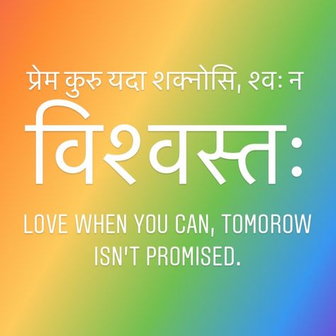 Love When You Can, Tomorrow Isn’t Promised  #sanskrit #shlokas #sayings #fact Sanskrit Quotes On Love, Good Boy Quotes, Foreign Language Quotes, Swan Quotes, Sanskrit Language, Desi Quotes, Indian Philosophy, Sanskrit Quotes, Sanskrit Mantra