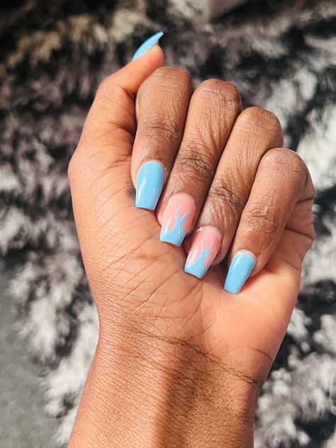 Light Blue Nails Coffin, Light Blue Coffin, Blue Nails Coffin, Blue Coffin Nails, Light Blue Nails, Short Coffin, Short Coffin Nails, Nails Coffin, Nails Designs