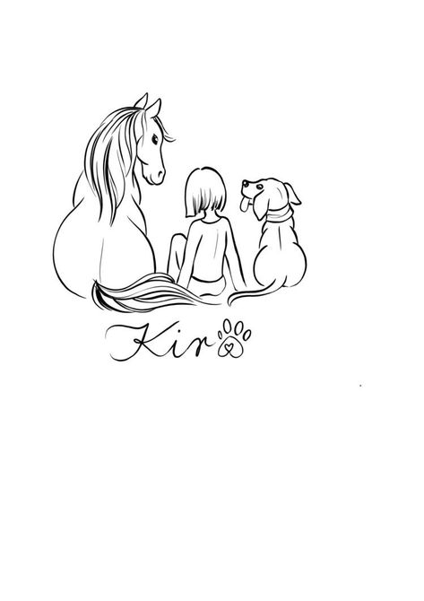 Animal Drawings Horse, Cute Horse Tattoos, Horse Outline Tattoo, Cute Horse Drawing, Horses Tattoo, Horses Drawing, Tatoo Dog, Tattoo Horse, Horse Tattoo Design