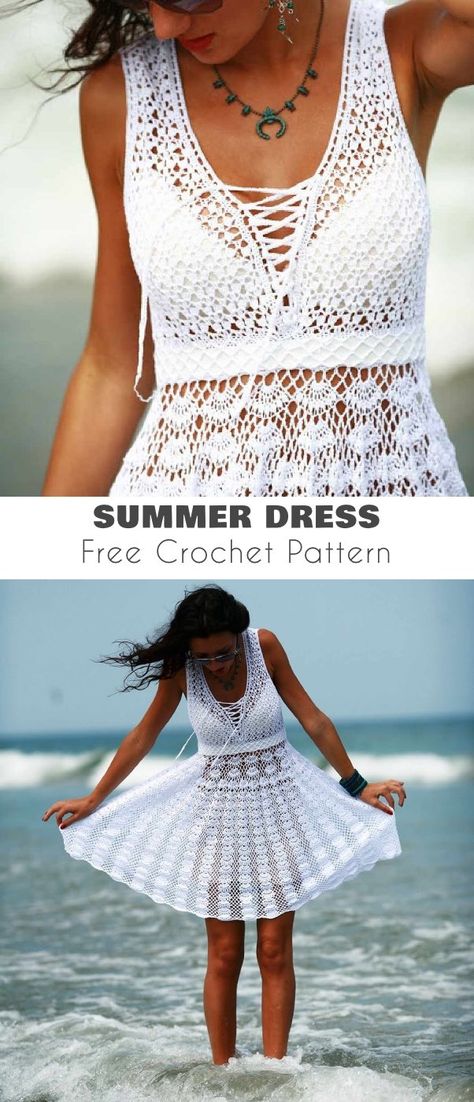 Summer Dress Time Free Crochet Patterns Crochet Summer Dress Pattern Free, Crochet Summer Dress Pattern, Summer Dress Patterns Free, Cape Diy, Crochet Summer Dress, Dress Pattern Free, Summer Dress Pattern, Crochet Dress Pattern Free, Crochet Summer Dresses