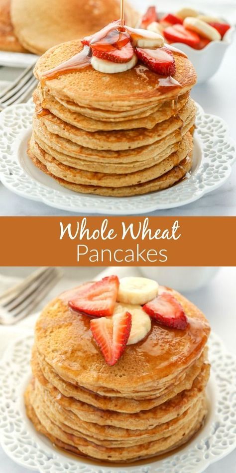 Wheat Pancakes Easy, Whole Wheat Pancake Recipe, Pancakes Simple, Wheat Pancake Recipe, Easter Memes, Live Well Bake Often, Whole Wheat Pancakes, Wheat Pancakes, Pancake Recipe Easy