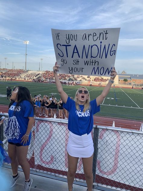 School Spirit Football Games, White Out Football Game Poster, Football Game Signs High School, Football Theme Posters, Usa Student Section Theme, Fnl Signs, Football Game Posters, Soccer Mom Outfit Spirit Week, Football Game Signs