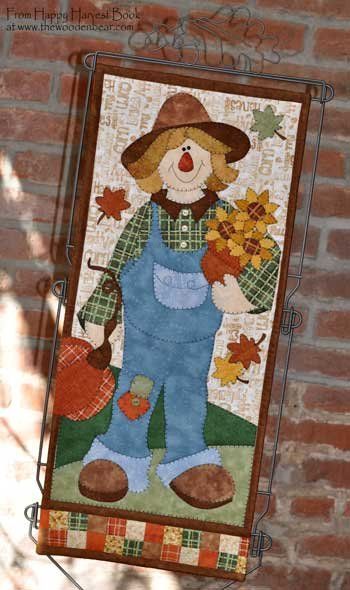 Halloween Quilt Patterns, Fall Quilt Patterns, Applique Wall Hanging, Happy Harvest, Farm Quilt, Fall Sewing, Wooden Bear, Quilt Magazine, Holiday Quilts