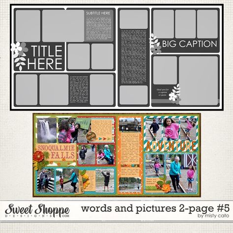 Sweet Shoppe Designs :: NEW Releases :: New Releases - 4/26 :: Words and Pictures 2-Page #5 by Misty Cato Multi Photo Scrapbook Layouts, Scrapbook Sketches 12x12, Personal Scrapbook, Wedding Scrapbooking Layouts, Scrapbook Design Layout, Scrapbooking Sketches, Scrapbook Pictures, Photo Layout, Picture Layouts