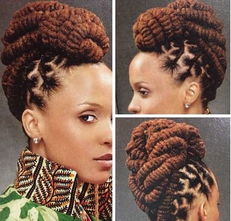 What a pretty crown of hair!!!👑 I think ill try this style soon Locs natural hair Braid Updo Hairstyles, Braids And Twists, African American Braided Hairstyles, French Braid Updo, Braid Updo, African American Braids, French Braid Hairstyles, Dreadlock Styles, Dreads Styles