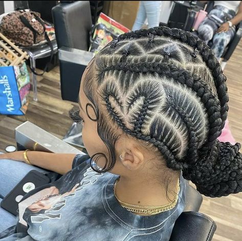 Cornrow Hairstyles Heart, Hairstyles Heart, Braid Tutorials, Protective Braids, Gucci Nails, Locs Styles, Lemonade Braids, Hairstyles Pictures, Wig Ideas