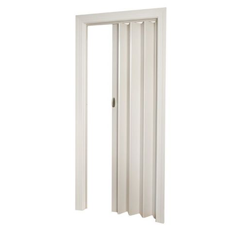 Folding Door with Snap Lock Closure Channel Finish: White Ash Hardware finish: White PVC Dimensions: 80 inches high x 32 inches wide Assembly Required Size: 32x80. Color: White. Diy Windows, Accordion Door, Ikea Makeover, Accordion Doors, Ikea Curtains, Folding Door, Small House Decorating, Tiny Apartments, Diy Furniture Bedroom