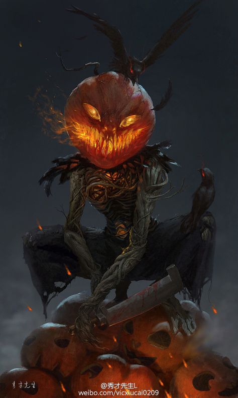 Veselý Halloween, Images Terrifiantes, Image Halloween, Pumpkin King, Halloween Artwork, 다크 판타지, Fantasy Monster, Arte Fantasy, Halloween Pictures