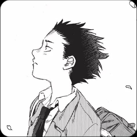 Ishida Shouya, Shoya Ishida, A Silent Voice, Manga Icons, Black And White, White, Black