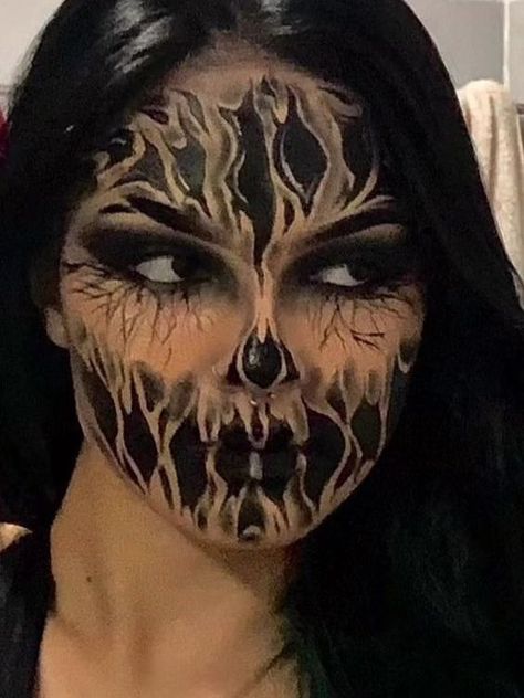 Skeleton Makeup Looks, Cool Skeleton Makeup, Makeup Looks For Halloween, Halloweenský Makeup, Monster Makeup, Holloween Makeup, Creepy Makeup, Cool Skeleton, Drag Make-up