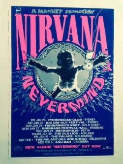 Nirvana Poster, Nirvana Nevermind, Vintage Concert Posters, Music Art Print, Rock Band Posters, Tour Poster, Rock Punk, Dave Grohl, Tour Posters