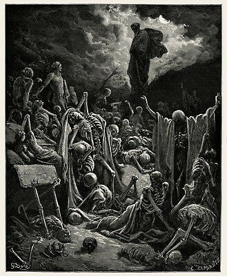 The Valley Of Dry Bones, Valley Of Dry Bones, Prophetic Painting, Dry Bones, Romantic Paintings, Gustave Dore, The Vision, The Valley, Gifts In A Mug