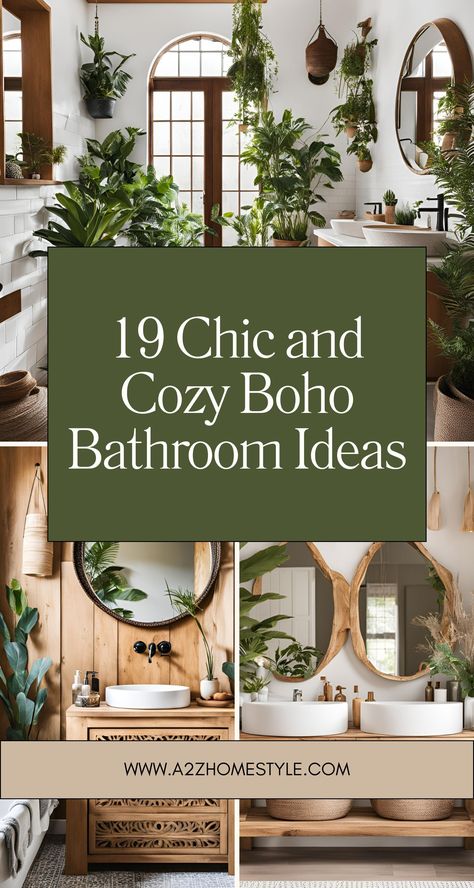 Transform your space with these 19 boho bathroom ideas. Discover stylish decor, cozy textures, and eclectic accents to create a charming, relaxed retreat full of personality and warmth. Nature Like Bathroom, Bathroom Calming Decor, Earthy Bathroom Design Ideas, Greenery In Bathroom Ideas, Bathroom Wreath Ideas, Green Western Bathroom, Safari Bathroom Ideas Decor, White Bathroom With Accent Color, Retail Bathroom Ideas