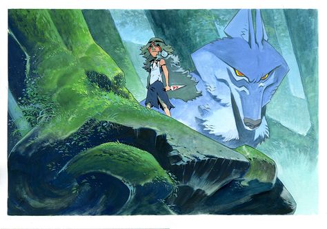 Gouache Painting on Behance Enrique Fernandez, Poster Color Painting, Background Painting, 다크 판타지, Storyboard Artist, 캐릭터 드로잉, Princess Mononoke, Ghibli Art, 판타지 아트