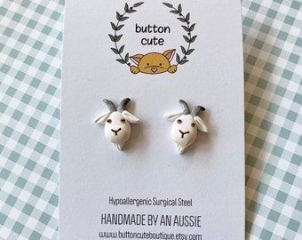 Goat Gifts Ideas, Polymer Clay Goat, Goat Earrings, Goat Jewelry, Happy Goat, Goat Gifts, Gifts For Farmers, Kraft Gift Boxes, Earring Ideas